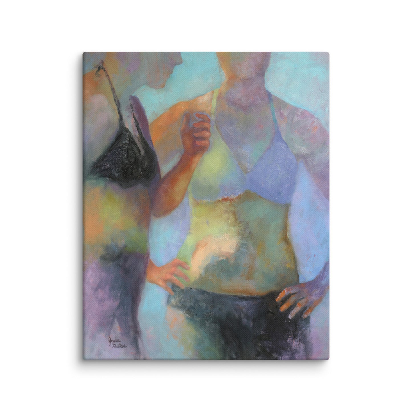 Bathers figurative art print, beach scene painting, coastal lifestyle wall art
